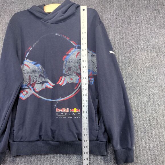 PUMA Men's Red Bull Racing Hoodie Sweatshirt Small Long Sleeve Blue Cotton Blend - Picture 12 of 14